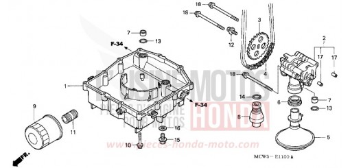 POMPE A HUILE VFR800A2 de 2002